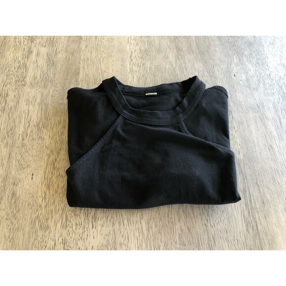 Monrow Black Cold Shoulder Oversized T-Shirt - S - Picture 3 of 3